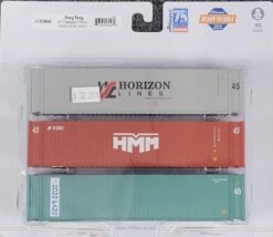 Athearn HO Scale 45' Container Dong Fang HMM And Horizon Lines Mixed 3 Pack