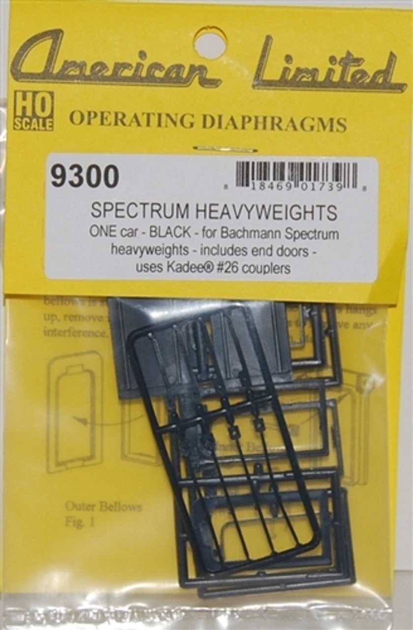 American Limited Models 9300 HO Scale Black Working Diaphragm Kits For Bachmann Heavyweights 1 Pair 2 American Limited Models 9300 HO Scale Black Working Diaphragm Kits For Bachmann Heavyweights 1 Pair - Image 2