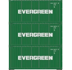 Athearn 27786 HO Scale 20' Intermodal Corrugated Container Evergreen EISU 3-Pack #2