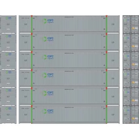 Athearn 28528 HO Scale 53' CIMC Intermodal Container COFC Logistics CFCQ 6 Pack #2 2 Athearn 28528 HO Scale 53' CIMC Intermodal Container COFC Logistics CFCQ 6 Pack #2 - Image 2