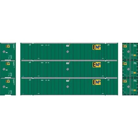 Athearn 40126 HO Scale 53' Stoughton Intermodal Container EMP WMHU 3 Pack #1 2 Athearn 40126 HO Scale 53' Stoughton Intermodal Container EMP WMHU 3 Pack #1 - Image 2