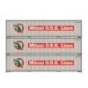 Athearn 63395 HO Scale 40' Smooth Side Container Mitsui OSK Lines MOLU 3 Pack #1