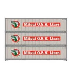 Athearn 63395 HO Scale 40' Smooth Side Container Mitsui OSK Lines MOLU 3 Pack #1
