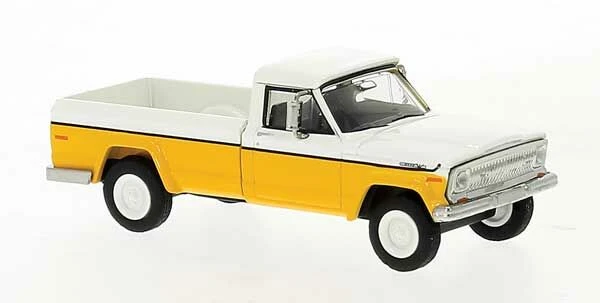 Brekina 19814 HO Scale 1964 Jeep Gladiator B Pickup Truck - Yellow And White 1 Brekina 19814 HO Scale 1964 Jeep Gladiator B Pickup Truck - Yellow And White