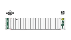 Class One Model Works HO Scale Hyundai 48' Container Alaska Marine Lines AMLU 480013/480045 2-Pack