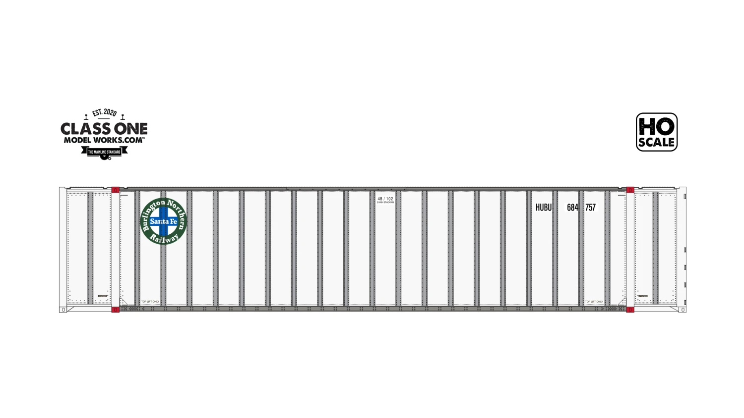 Class One Model Works HO Scale Hyundai 48' Container BNSF Hub Group HUBU 281182 / 281669 2-Pack #2 1 Class One Model Works HO Scale Hyundai 48' Container BNSF Hub Group HUBU 281182 / 281669 2-Pack #2