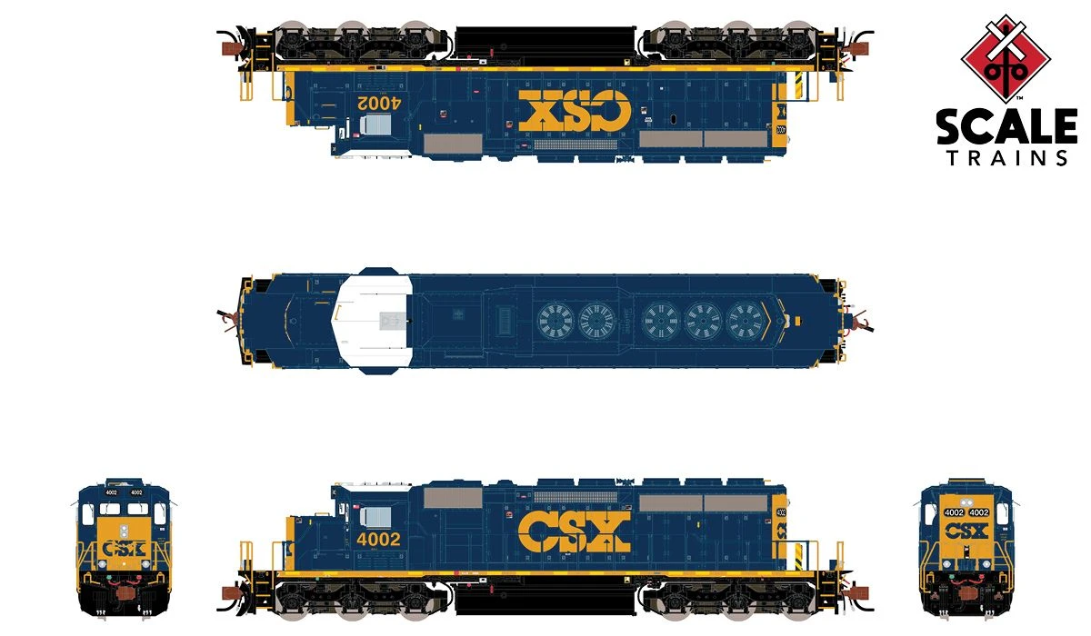ScaleTrains 38628 Rivet N Scale EMD SD40-3 CSX 4027 2 ScaleTrains 38628 Rivet N Scale EMD SD40-3 CSX 4027 - Image 2