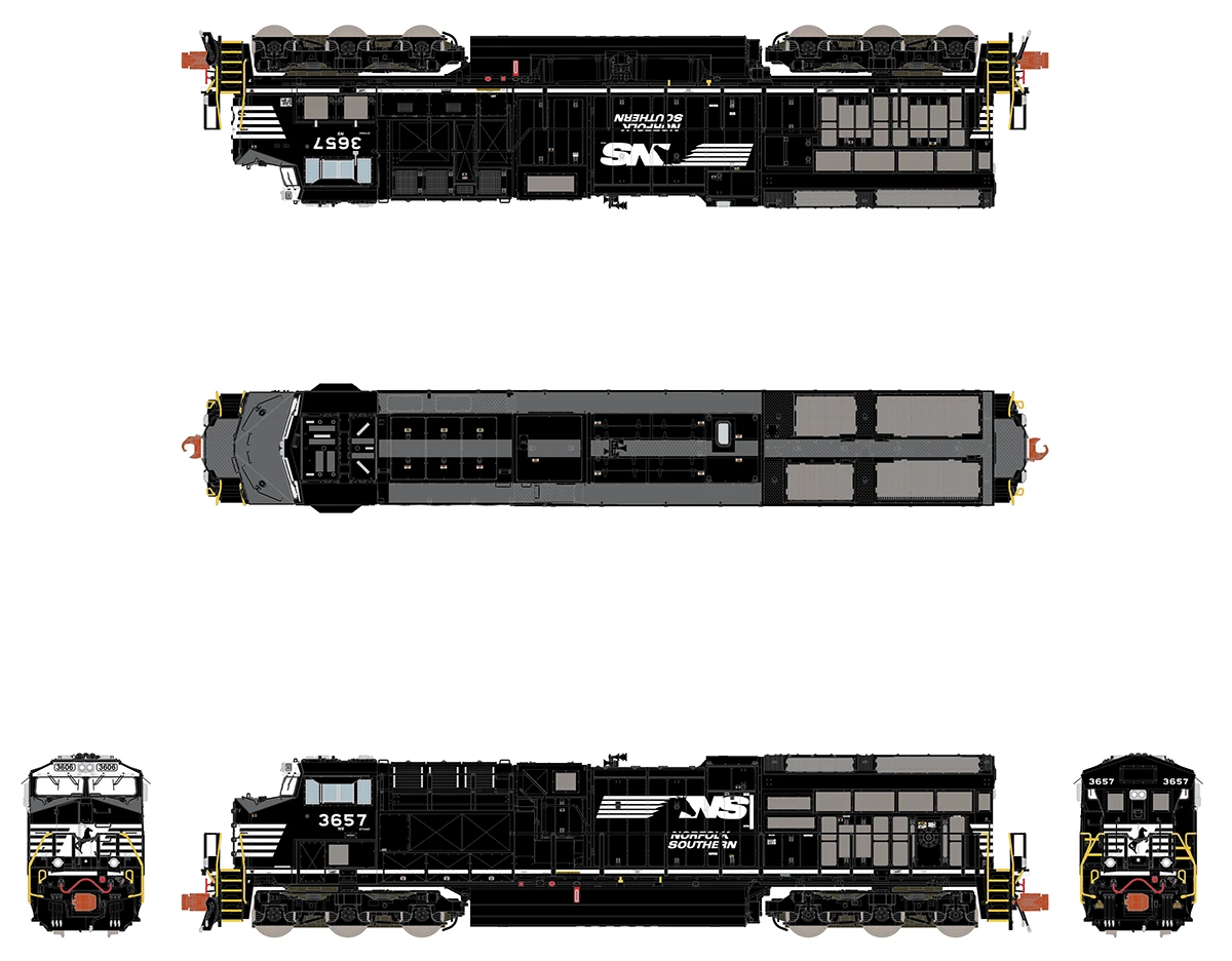 ScaleTrains Rivet 33660 N Scale GE ET44 Tier 4 Diesel "Horsehead" NS 3666 DCC & Sound 2 ScaleTrains Rivet 33660 N Scale GE ET44 Tier 4 Diesel "Horsehead" NS 3666 DCC & Sound - Image 2