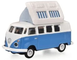 Schuco 452671100 HO Scale (1:87) Volkswagen VW T1c Camper - Blue And White