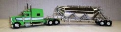 Trucks N Stuff SPEC014 Lime Green 389 Peterbuilt With Chrome Pneumatic Bulk Trailer