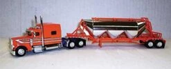 Trucks N Stuff SPEC024 Orange/White 389 Peterbuilt With Chrome Pneumatic Bulk Trailer