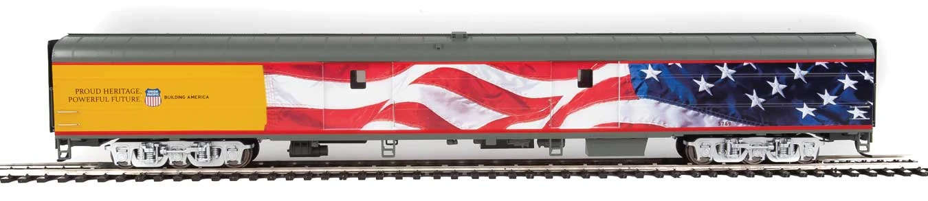 Walthers Proto 920-9205 HO Scale 85' ACF Baggage Union Pacific UP 5779 American Flag Graphics 2 Walthers Proto 920-9205 HO Scale 85' ACF Baggage Union Pacific UP 5779 American Flag Graphics - Image 2